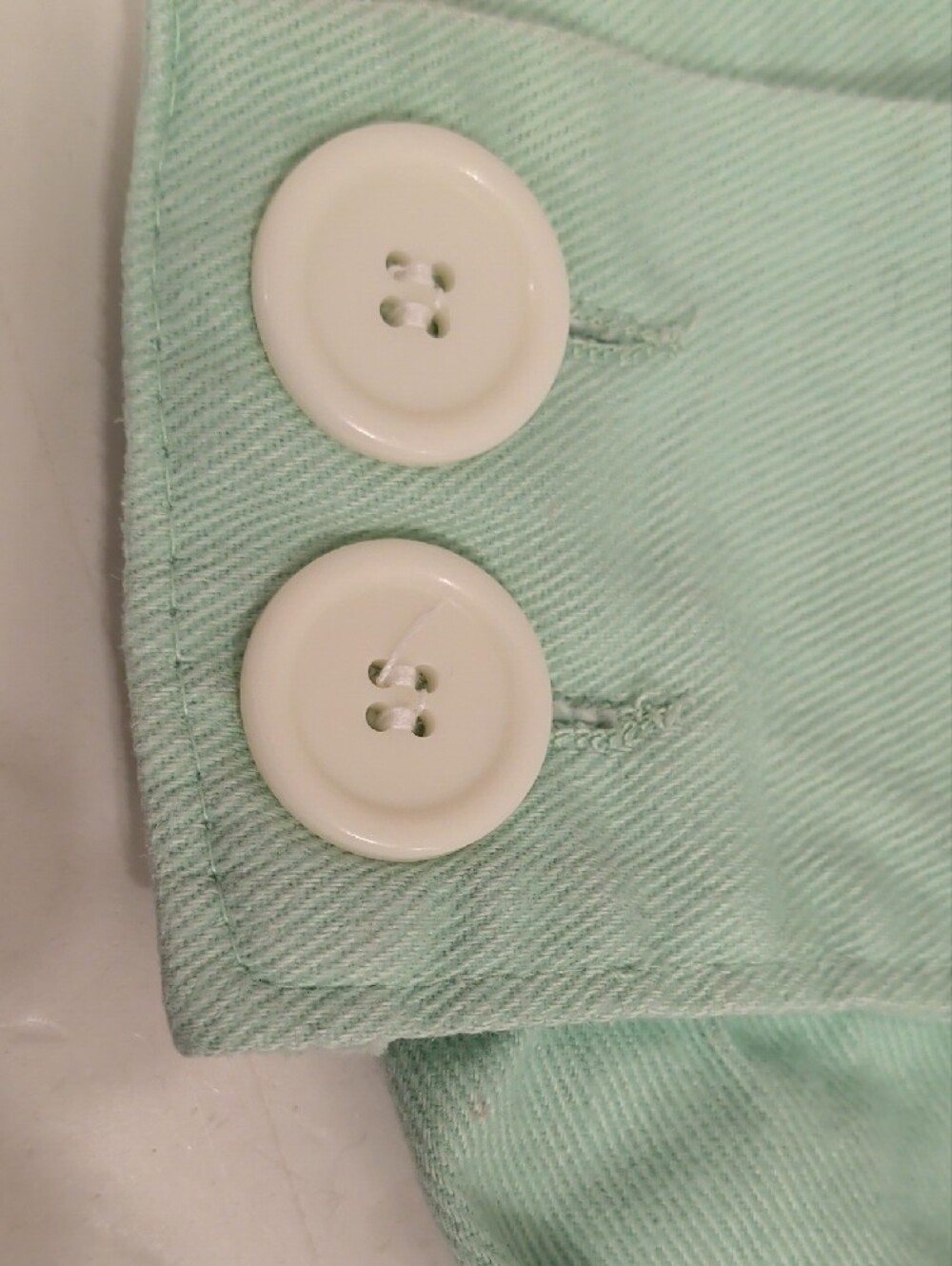 Authentic 70s Vintage High Waist Pastel Mint Green Super Wide Leg Pants SeeMeas - Picture 8 of 8